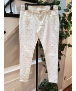Michael Kors Women&#39;s White Logo Embellishment Gold Studs Skinny Leg Jeans 6 - $38.03 CAD
