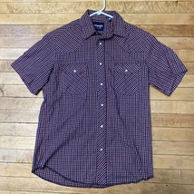 Wrangler Pearl Snap Shirt Men’s Medium Short Sleeve Western Shirts Checked - $11.43