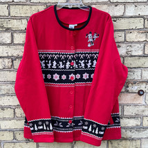 Disney Bradford Exchange Christmas Cozy Times Together Red Button Jacket Size 1x - £24.78 GBP