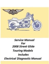 2008 Harley Davidson Street Glide Touring Models Service Manual  - $25.95