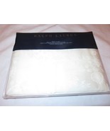 Ralph Lauren Ashmont Jacquard Sateen Queen Flat Sheet 600TC $300 Cream I... - $146.46 CAD