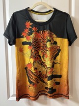 InkNBurn Women’s 2XL Tech Shirt Yellow Tiger Art Asian Cycling Running A... - $34.64