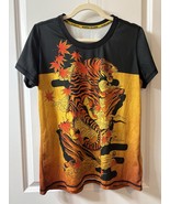 InkNBurn Women’s 2XL Tech Shirt Yellow Tiger Art Asian Cycling Running A... - $656.42 MXN