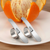 2Pcs Orange Peelers Easy Open Orange Peeler Stainless Steel Lemon Citres - £7.93 GBP