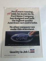 1987 Ford Vintage Print Ad Advertisement pa8 - £4.65 GBP