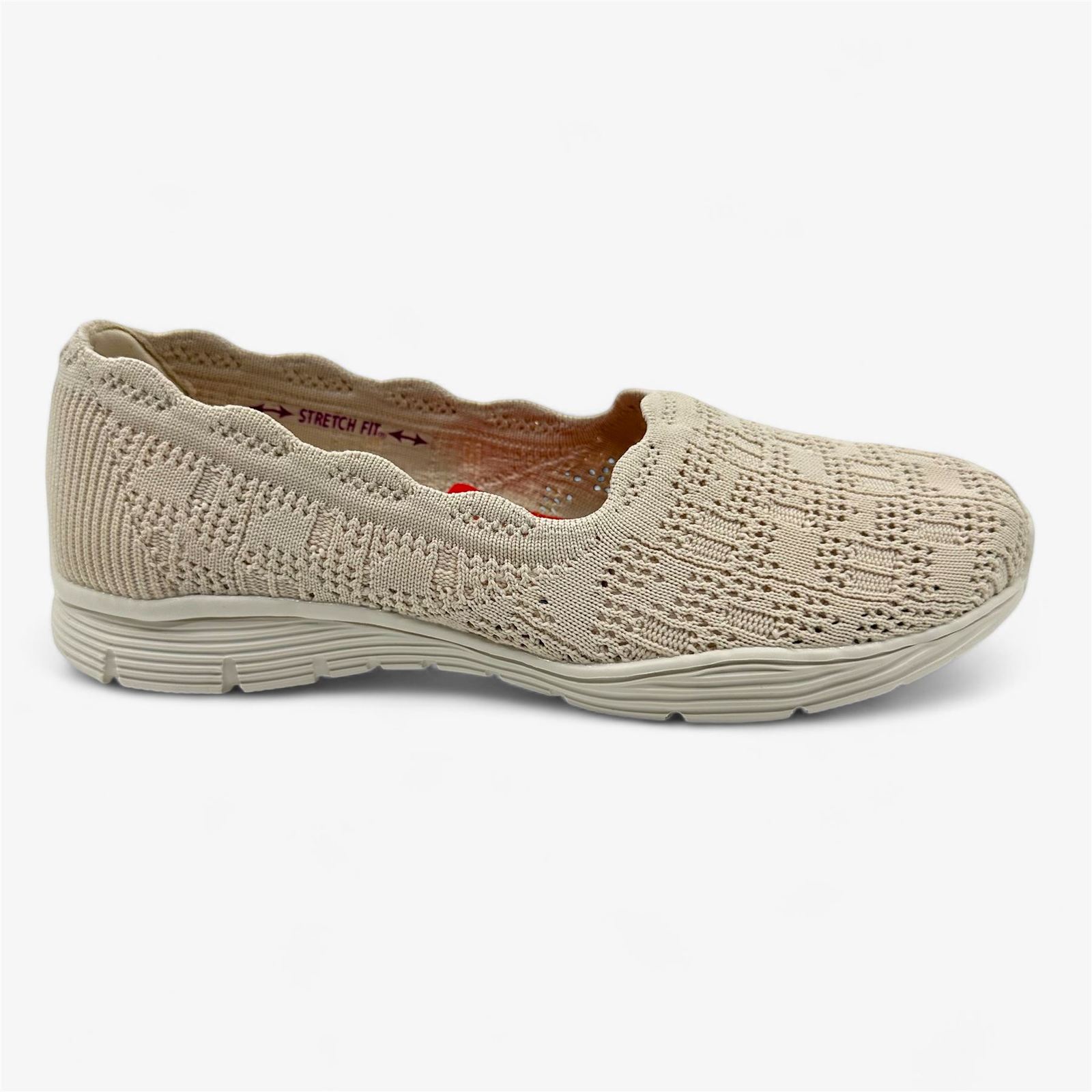 Skechers Seager Higherself Natural Womens Wide Casual Slip-On