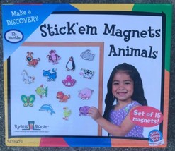 New Stick&#39;em Wooden Magnets Small World Toys Refrigerator Animals Age 1+ Nib Cib - £9.27 GBP