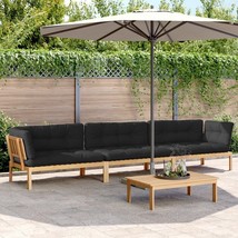  Pallet Sofa Set Acacia Wood, Black Cushions - €831,61 EUR