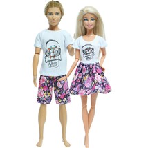 Casual Couple Doll Dress Flower Pattern for Barbie Doll for Ken Doll Acc... - $9.33 CAD