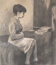 Signed 1967 Raphael Soyer &quot;Portrait of Joan” 7/100 Limited Ed. Lithograph Print - £623.22 GBP