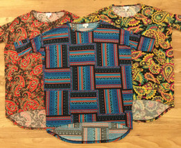 Lot of 3 LuLaRoe Irma Short Sleeve Shirts Knit Tops  XXS  - £15.72 GBP