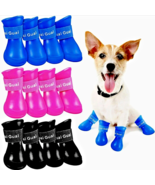 Waterproof Silicone Rain Boots For Dog&#39;s &amp; Cats Size M - 3 Pairs Black P... - $262.25 MXN