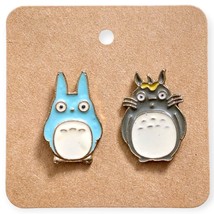 My Neighbor Totoro Fantasy Pins: Blue and Grey Totoro with Leaf - $21.90