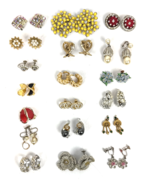Vintage Earrings Lot Clip On for Repair Parts Repurpose Craft Rhinestone... - €37,92 EUR