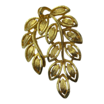 Vintage Napier Brooch Pin Modernist Metal Leaf Textured Retro Glam jewelry - £9.54 GBP