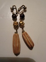 Vintage Dangle Earrings Gold Tone Clip On  - $14.69