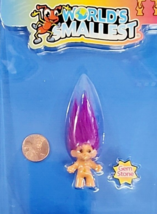 Good Luck Troll Doll World&#39;s Smallest Trolls Purple Hair Gemstone Belly ... - $8.59