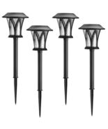 4-Pack Hampton Bay Naples Black Outdoor LED Solar Path Light Weather Res... - $542.88 MXN