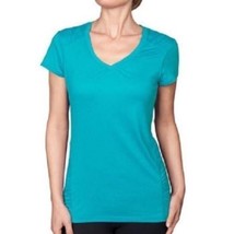 Kirkland Ladies Active Stretch Wicking V-Neck Semi fitted Tee Top Green ... - $9.79