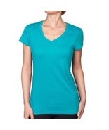 Kirkland Ladies Active Stretch Wicking V-Neck Semi fitted Tee Top Green ... - £7.70 GBP