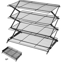 2/3/4-Tier Upgraded Collapsible Cooling Rack With Adjustable 3 Setting D... - £47.82 GBP