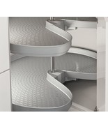 2-Shelf Kidney Shaped Lazy Susan Set with Anti-Slip Spiderweb Gray Trays - $363.60 CAD+