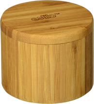 Premium Bamboo Salt and Pepper Bowls, Wooden Spice Containers with Magne... - $19.63