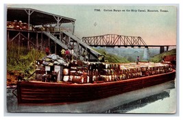 Cotton Barge on Ship Canal Houston Texas TX UNP Unused DB Postcard V9 - £3.68 GBP