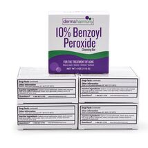 10% Benzoyl Peroxide Non Soap Cleansing Bar - DermaHarmony 4oz - 5 Bars - $44.55