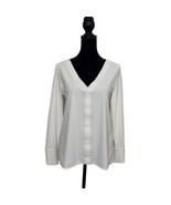 Aday Something Tailored Shirt Womens XS White Long Sleeve Sustainable Mi... - $38.61
