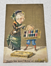 1880&#39;s J &amp; P Coats Thread for Sewing Machines Trade Card Box Color Threa... - $181.54 MXN