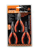 3pcs Mini Pliers Set 12.5cm by Finder includes Flat Nose &amp; Round Nose &amp; Cutter - £18.22 GBP