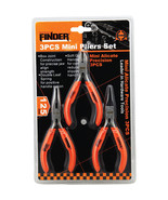 3pcs Mini Pliers Set 12.5cm by Finder includes Flat Nose &amp; Round Nose &amp; ... - £18.29 GBP