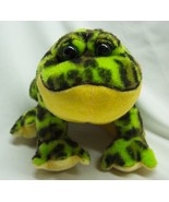 Ganz Lil&#39; Kinz GREEN &amp; YELLOW BULLFROG 5&quot; Plush STUFFED ANIMAL Toy Frog - $280.23 MXN