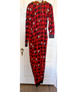 Buc-ees Red and Black Hooded Beaver Union Suit Size L/XL - $703.18 MXN