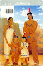 Butterick 4171 Native American INDIAN SQUAW Costume Pattern UNCUT FF 2 s... - $7.99