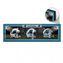 Carolina Panthers Sign 9x30 Wood Helmets Design - Special Order - $94.99