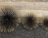 MCM Metal Starburst Atomic Sea Urchin - Set of 3 - Black &amp; Gold Wall Mou... - £22.83 GBP