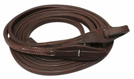 Western Horse Dark oil Leather 8&#39; X 5/8&quot; Split Reins w/ Quick Change Bit... - £28.94 GBP