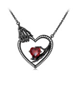 Skeleton Heart Necklace Gothic Style Halloween Gifts Women Engagement Pe... - $254.01 CAD