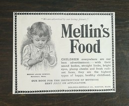 Vintage 1895 Mellin&#39;s Food Marian Louis Bowker Little Girl Original Ad 1... - $6.64