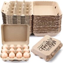 Sturdy 50-Pack Egg Cartons with Clamshell Design - Perfect for Storage - $87.07