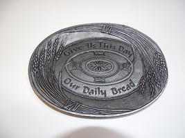 Carson Metalworks Pewter Give Us This Day Our Daily Bread Oval Bread Snack Tray  - £6.24 GBP