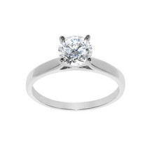 Solid Genuine 14k White Gold 1ct Fine Cubic Zirconia Solitaire Engagemen... - $6,515.14 MXN+