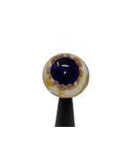 Blue Eye Yellow Swirl 27mm Studio Art Glass Marble - $54.22 CAD