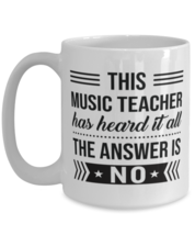 Coffee Mug for Music Teacher - 15 oz Funny Tea Cup For Office Friends  - £13.53 GBP
