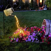Solar Watering Can With Lights,Hanging Solar Waterfall Lights Christmas Decorati - £53.48 GBP
