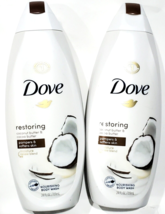 2 Dove Restoring Coconut Butter Cocoa Butter Pampers Softens Skin Body Wash - £26.74 GBP