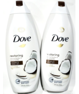 2 Dove Restoring Coconut Butter Cocoa Butter Pampers Softens Skin Body Wash - £26.73 GBP