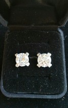 Nolan Miller Glamour Collection Clear Round Rhinestone Stud Pierced Earrings - £70.88 GBP